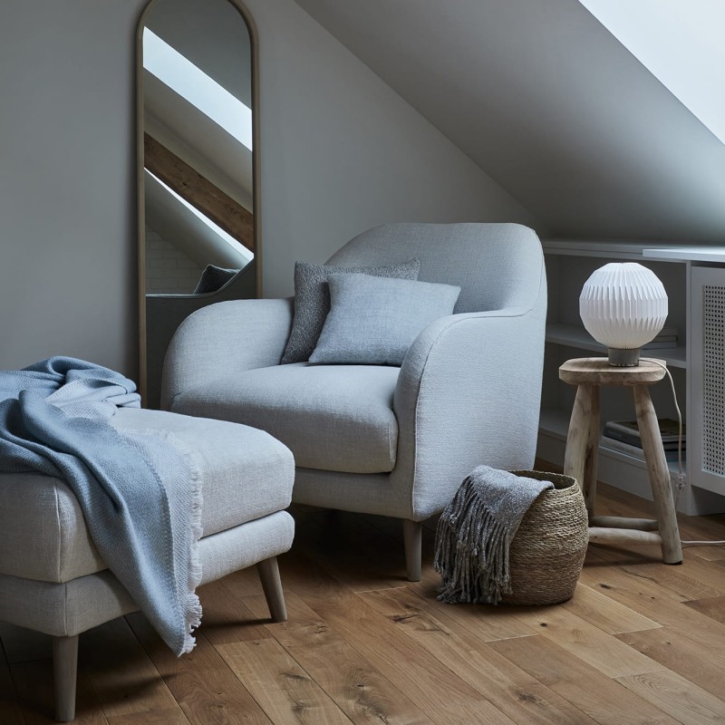 Pled tkany ręcznie dwustronny z alpaki, kaszmiru i wełny merynosa - grey mist