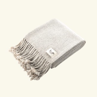 Pled baby alpaca i bawełna organiczna | NATURALNY SREBRNY
