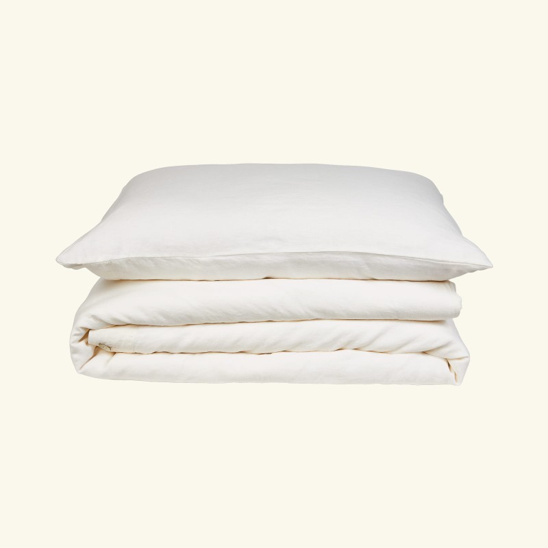 Komplet pościeli lnianej | KREMOWY VANILLA CLOUD