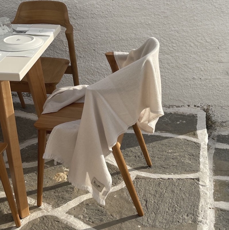 Szal tkany ręcznie z alpaki, kaszmiru i wełny merino | CRÈME DE LA CRÈME