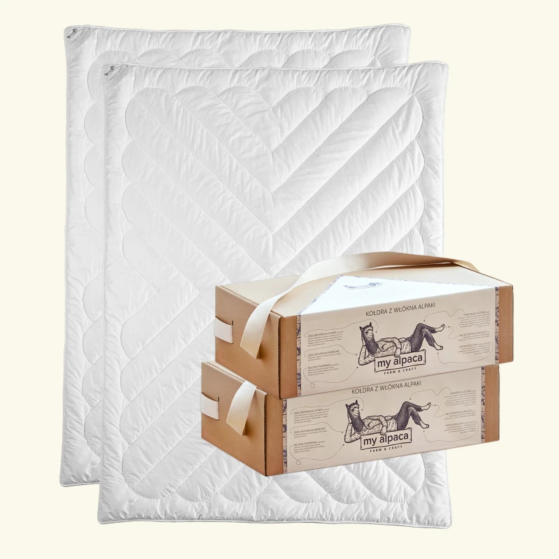 2 całoroczne kołdry z alpaki dla dwojga | Farm & Craft