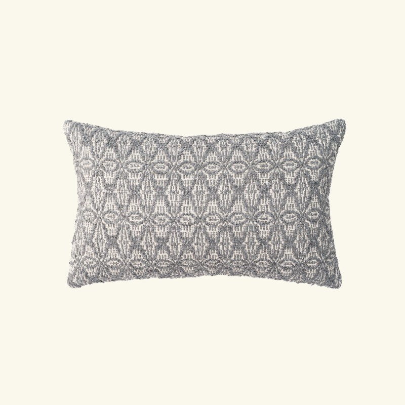 Poduszka ręcznie tkana | Baby Alpaca i bawełna | SZARA