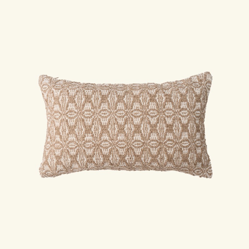 Poduszka ręcznie tkana | Baby Alpaca i bawełna | BEŻOWA