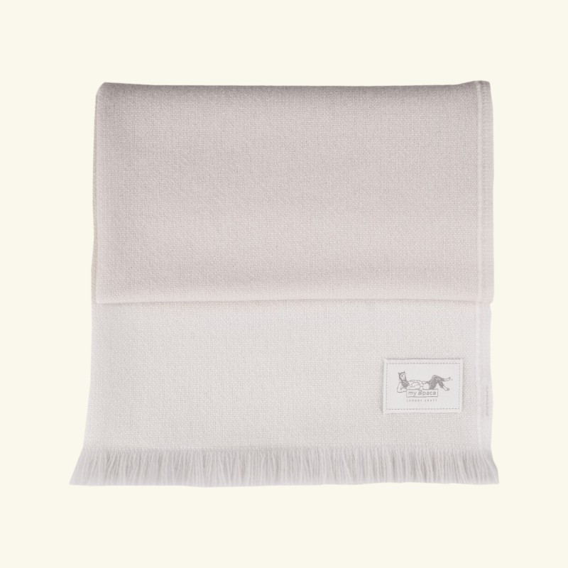 Szal tkany ręcznie z alpaki, kaszmiru i wełny merino | CRÈME DE LA CRÈME