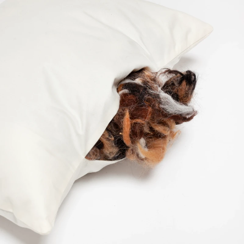 Poduszka baby alpaca z bawełną organiczną | wzór gładki | NATURALNY SREBRNY