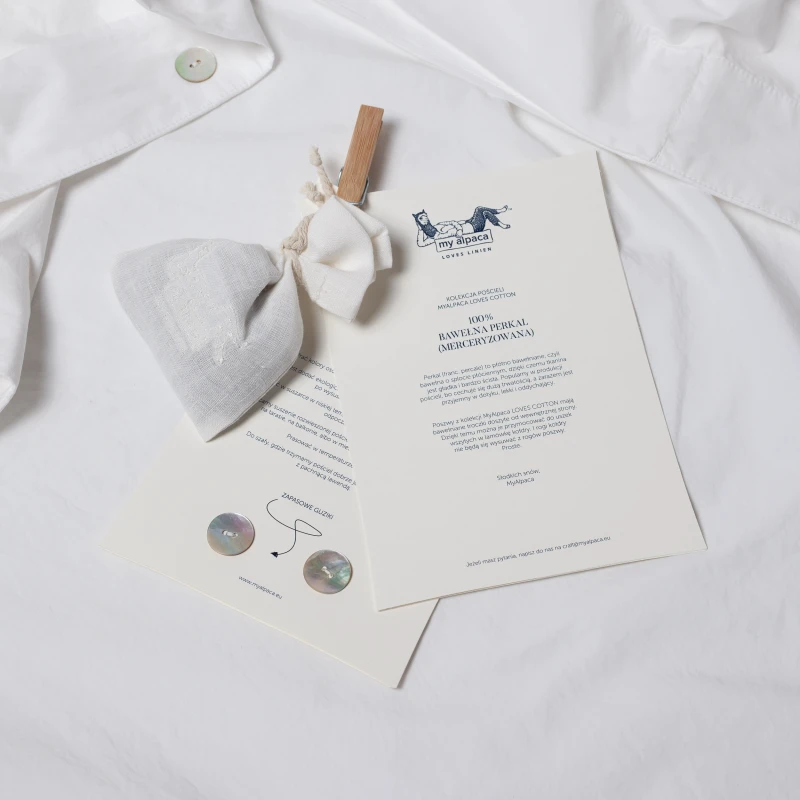 Poszwa na kołdrę 100% bawełna perkal - zapasowe guziki