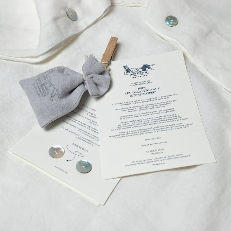 Poszwa na kołdrę 100% len - zapasowe guziki