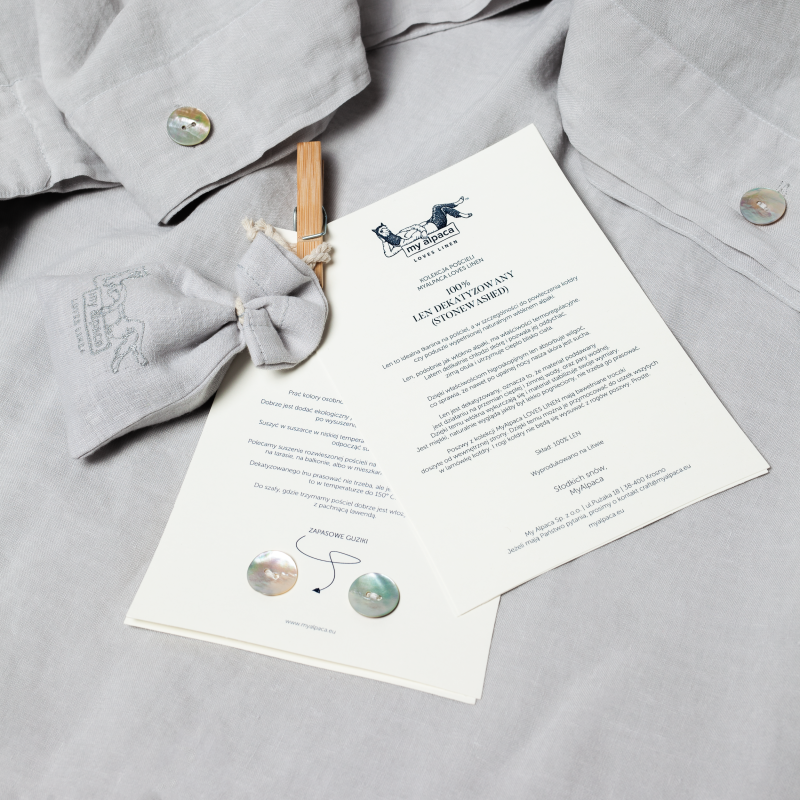 Poszwa na kołdrę 100% len - zapasowe guziki