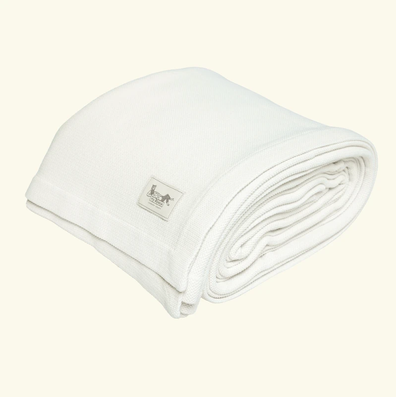 Narzuta tkana z bawełny stonewashed | VANILLA