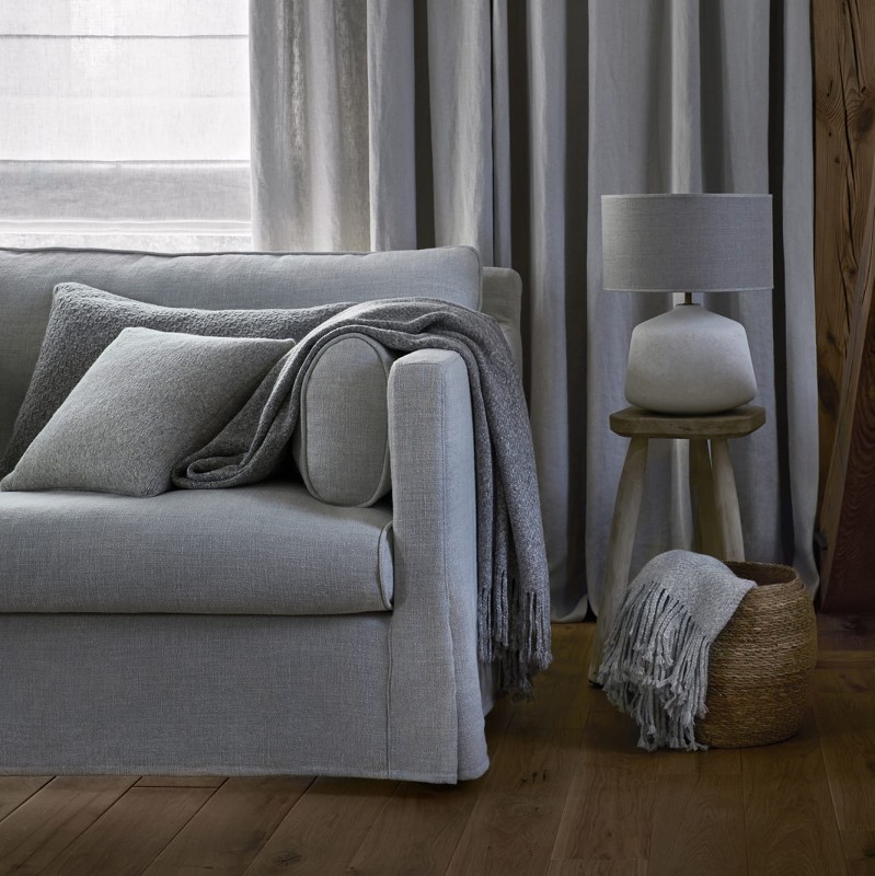 Poduszka baby alpaca z bawełną organiczną | wzór gładki | NATURALNY SREBRNY