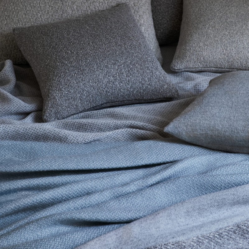 Poduszka baby alpaca z bawełną organiczną | wzór gładki | NATURALNY SREBRNY