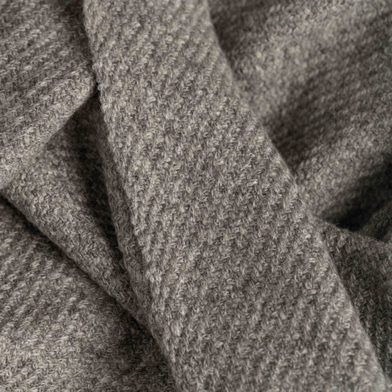 Pled baby alpaca i bawełna organiczna - naturalny szary